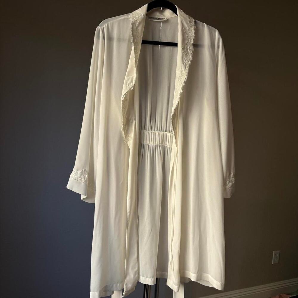 White lace robe glam loungewear
